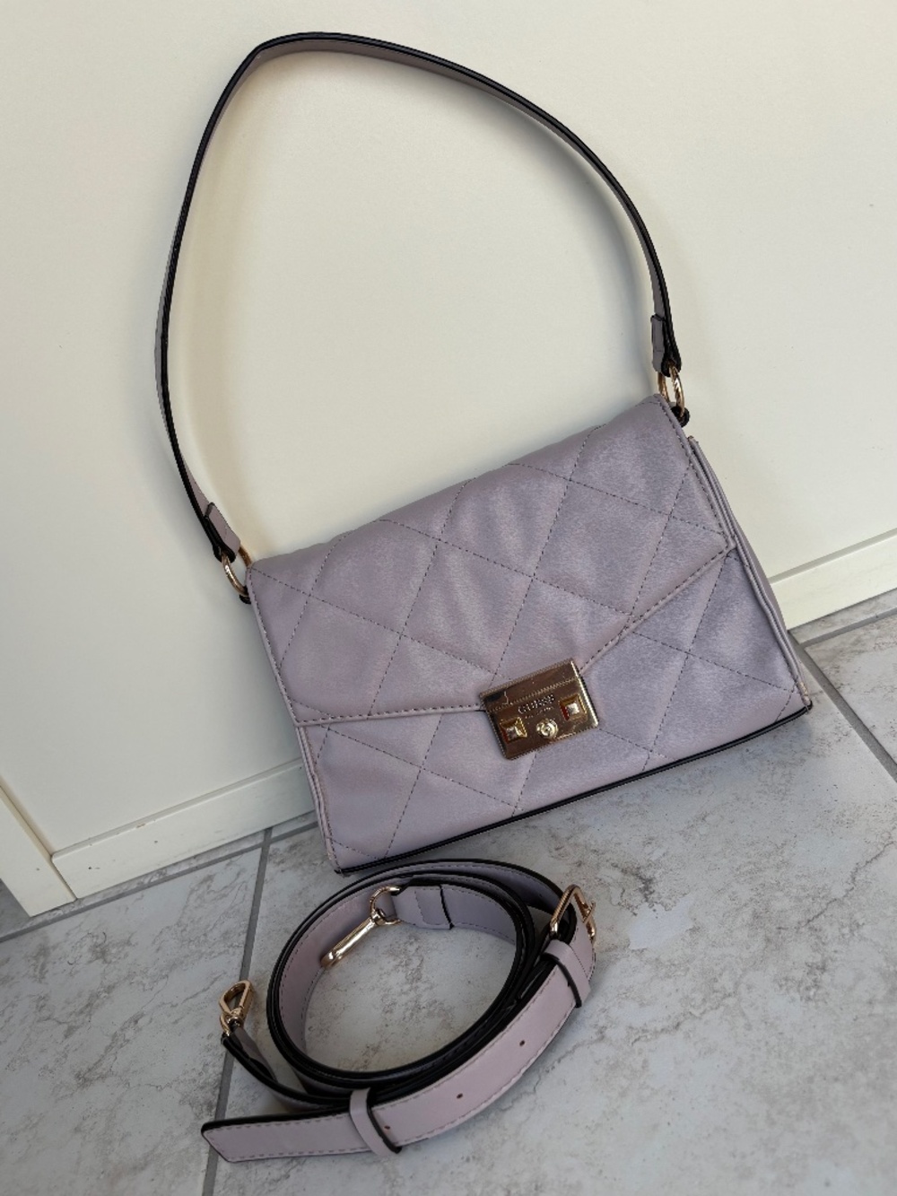 Guess Mauve Vegan Leather Crossbody Bag, Shoulder Bag